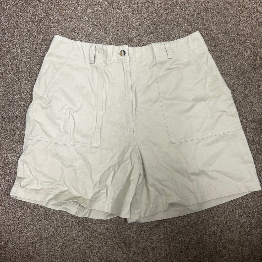Jones New York Sport Womens Khaki Cotton Utility Shorts Beige 14 Mid Rise Cargo